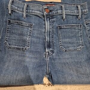 MOTHER The Hustler Frey High Waist Blue Denim Jeans